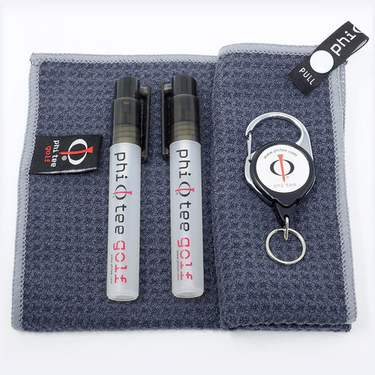 Phi Tee TAIL Golf Towel Set (Retractable, Wearable & Detachable)